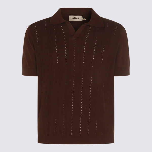 Altea 100% Cotton polo in brown