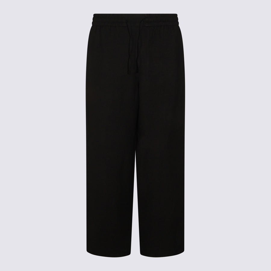 AMI Paris 54% Viscose trousers in black