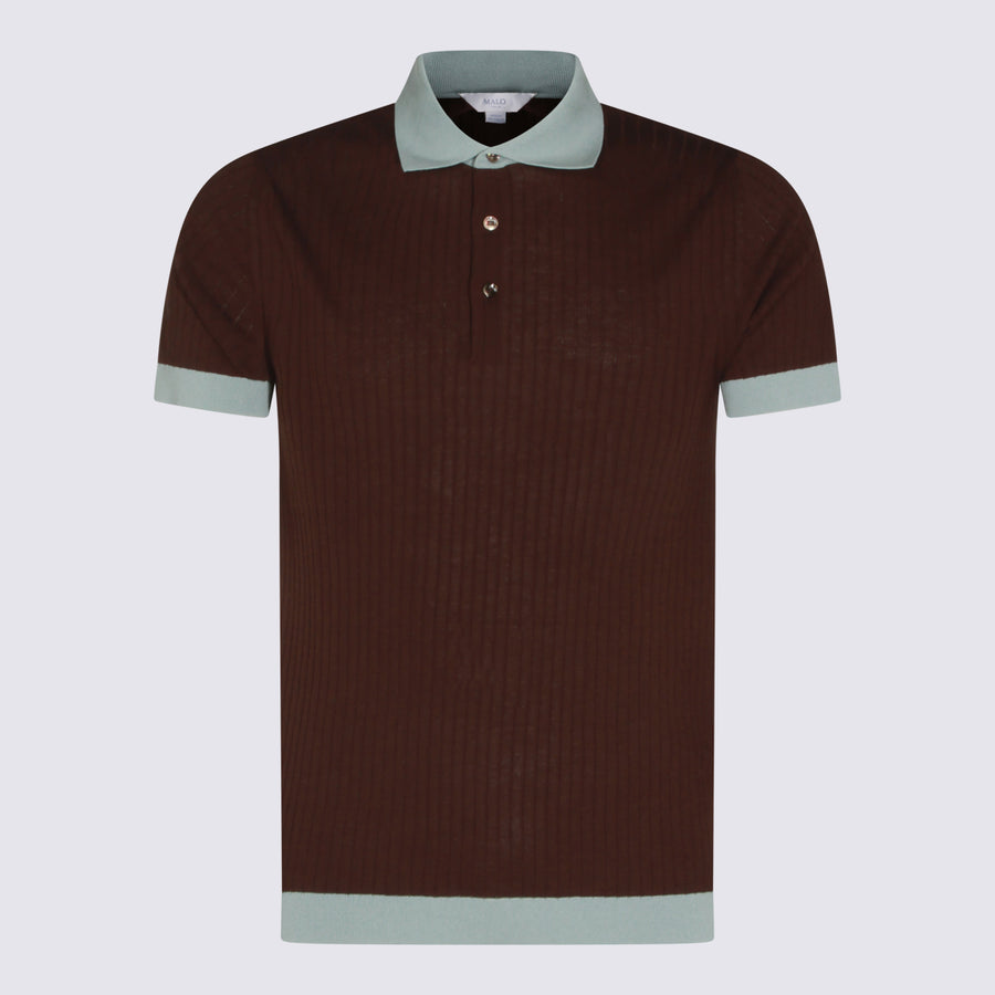 Malo 100% cotton polo in brown