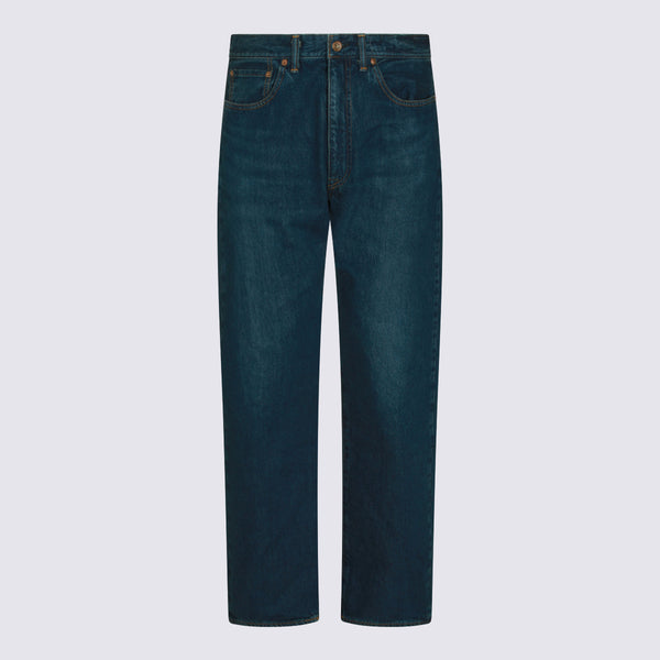 Maison Kitsune' 100% Cotton jeans in blue