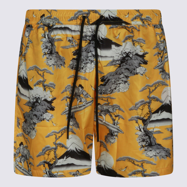 Maunakea Polyester swim shorts in yellow