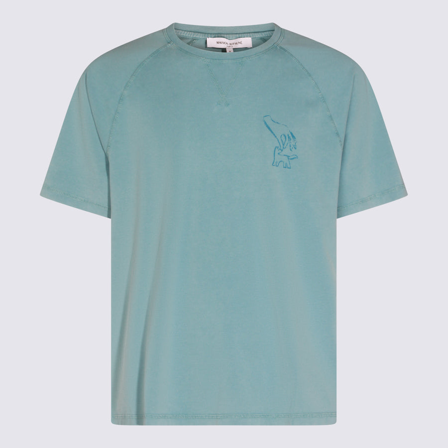 Maison Kitsune' 100% Cotton t-shirt in blue