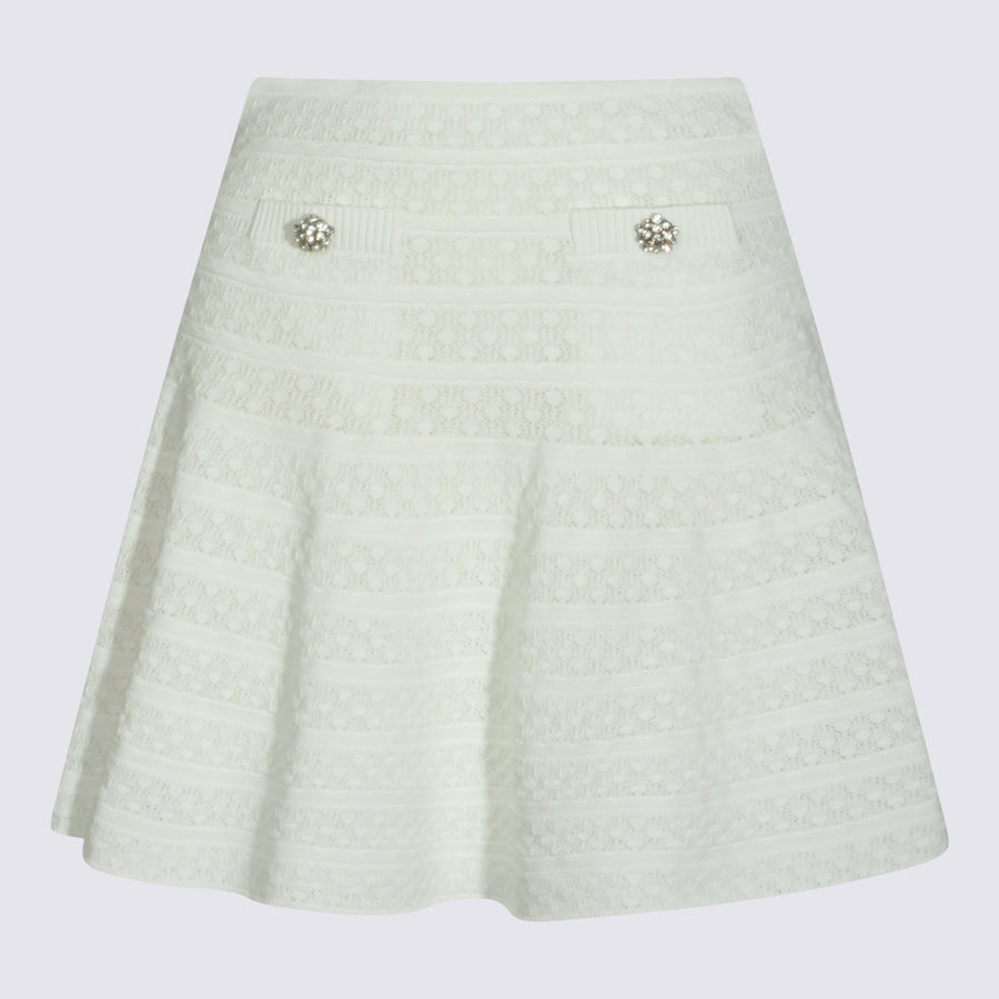 Self-Portrait 100% Polyester skirt in white