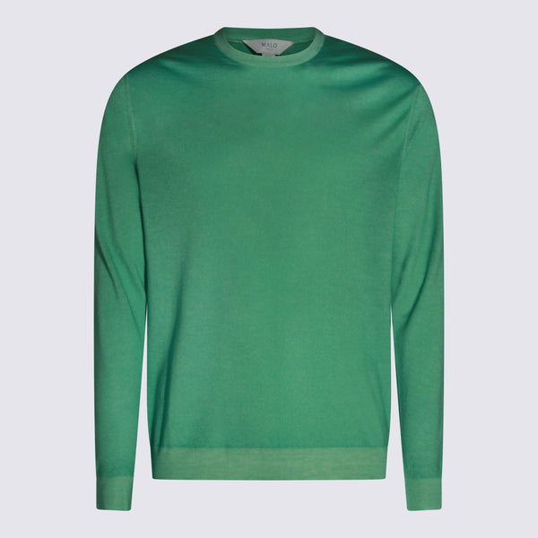 Malo Wool blend sweater in green