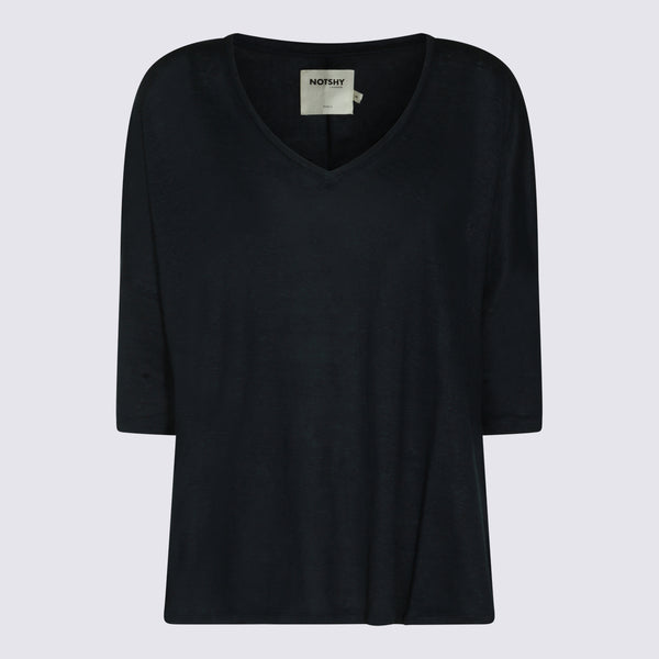Not Shy 100% Linen t-shirt in black