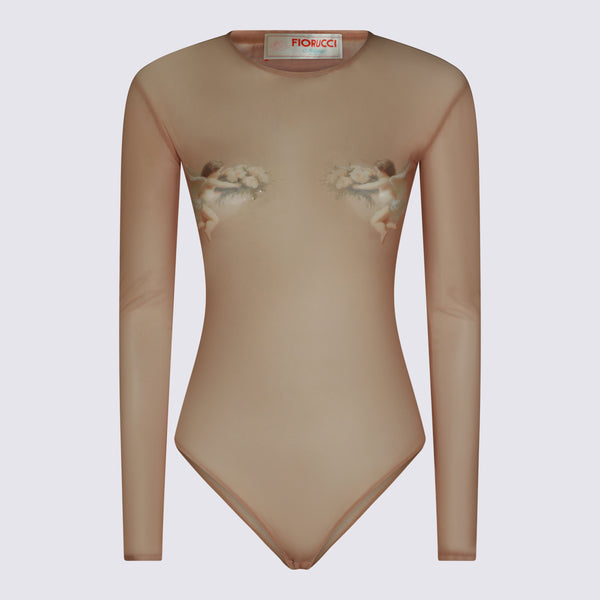 Fiorucci 95% Polyester dress in beige