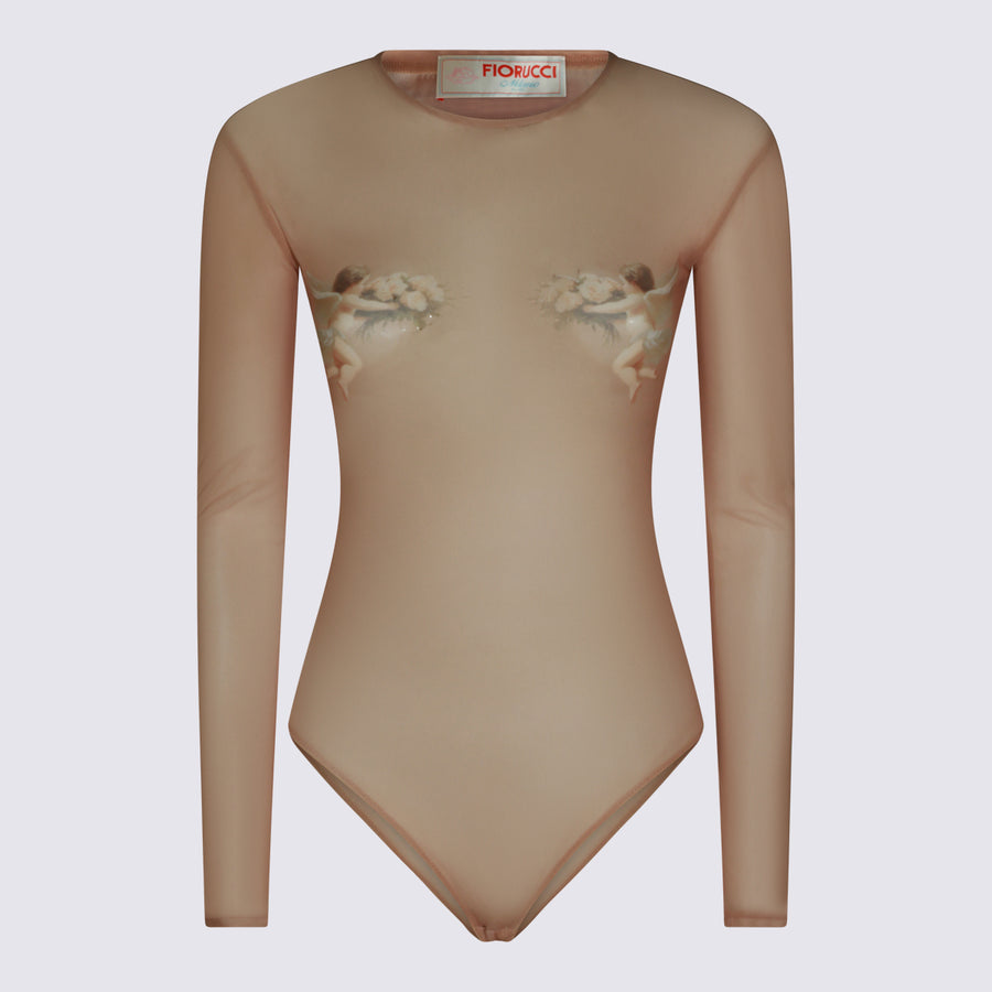Fiorucci 95% Polyester dress in beige