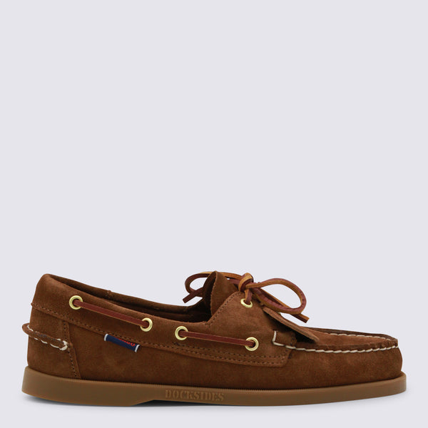Sebago Suede upper boat shoe in brown