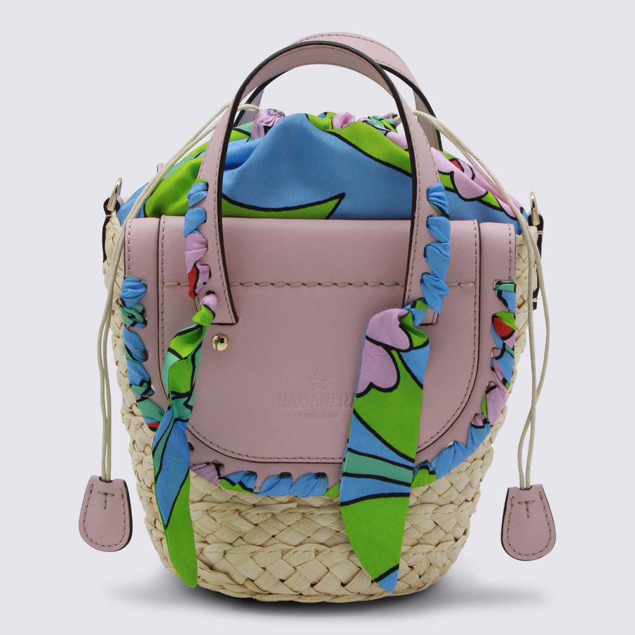 Cuba Lab Raffia bucket bag in pink