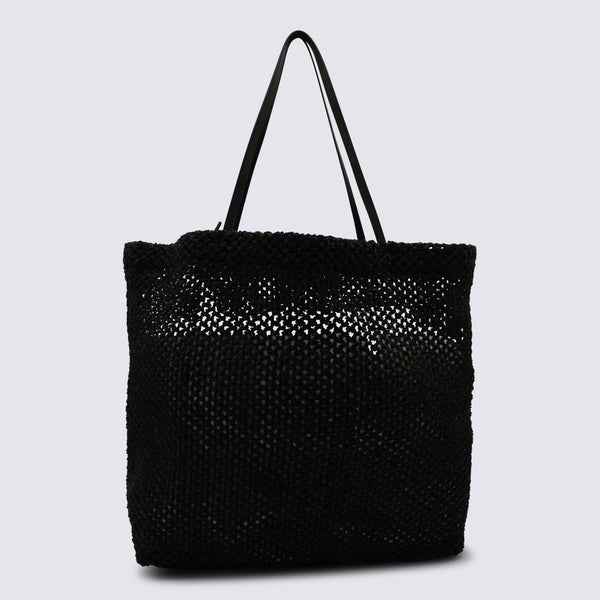 The Row 100% Linen tote bag in black