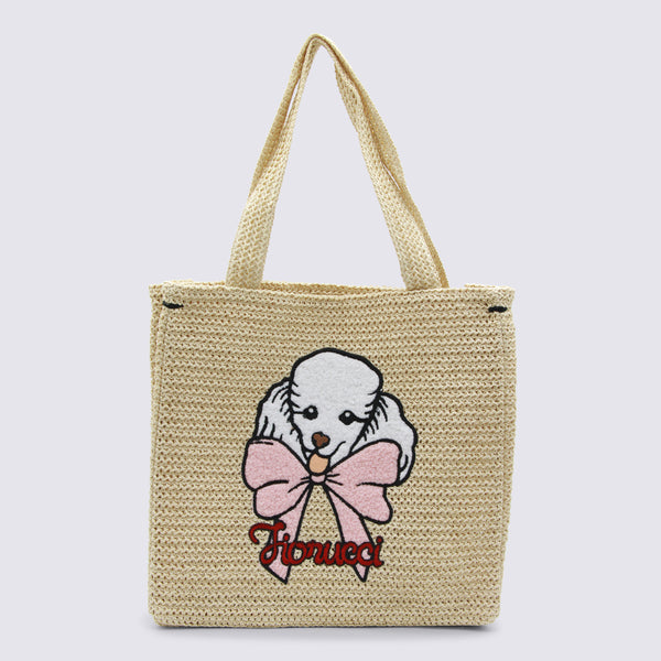 Fiorucci 50% cotton tote bag in beige