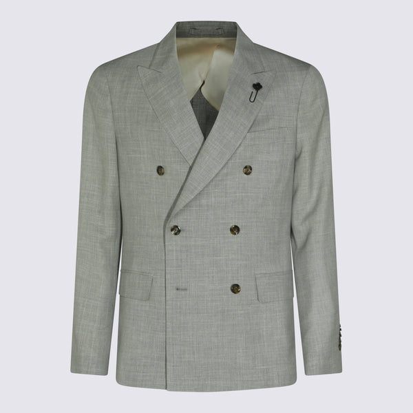 Lardini 71% wool blazer in gray