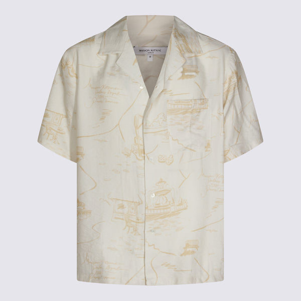 Maison Kitsune' 87% Viscose shirt in beige
