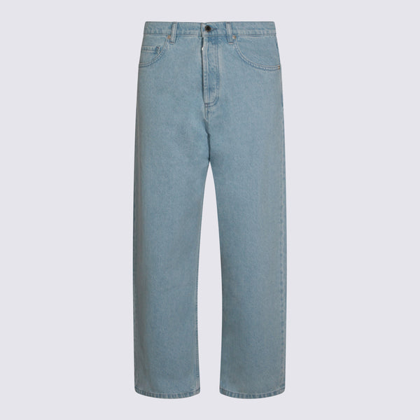 Maison Kitsune' 100% cotton jeans in blue