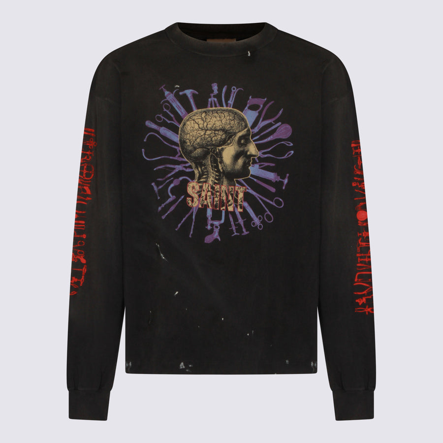 Saint Mxxxxxx 100% Cotton t-shirt in black