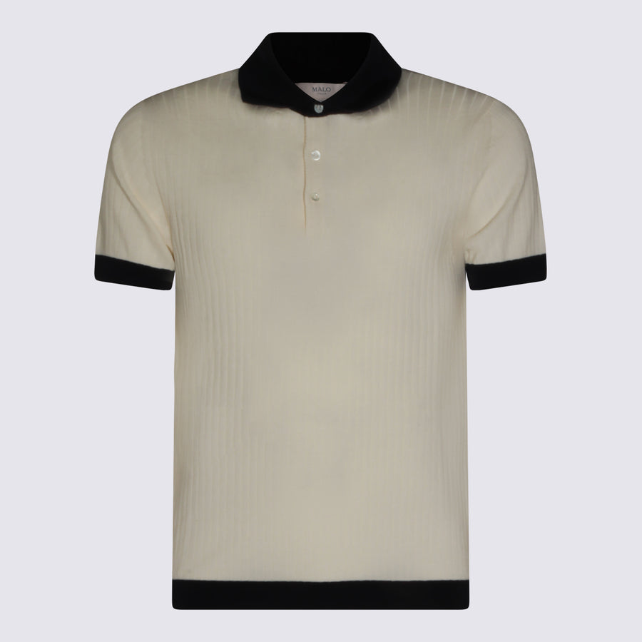 Malo 100% Cotton polo in beige