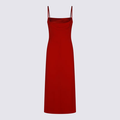 Max Mara Slip-Style Midi Dress — Red