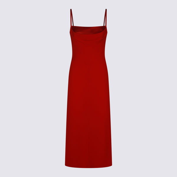 Max Mara 100% polyester dress in red