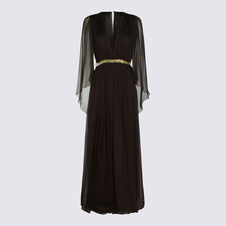 Alberta Ferretti 100% Silk dress in black