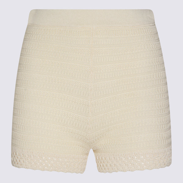 Twin-Set 89% Viscose bermuda shorts in beige