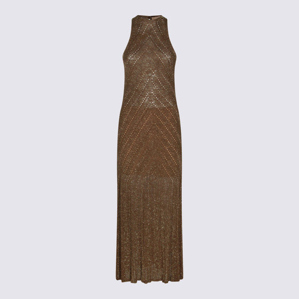 Twin-Set 45% Linen dress in brown