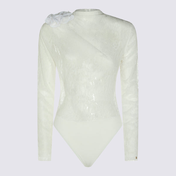 Nissa 90% PA bodysuit dress in white