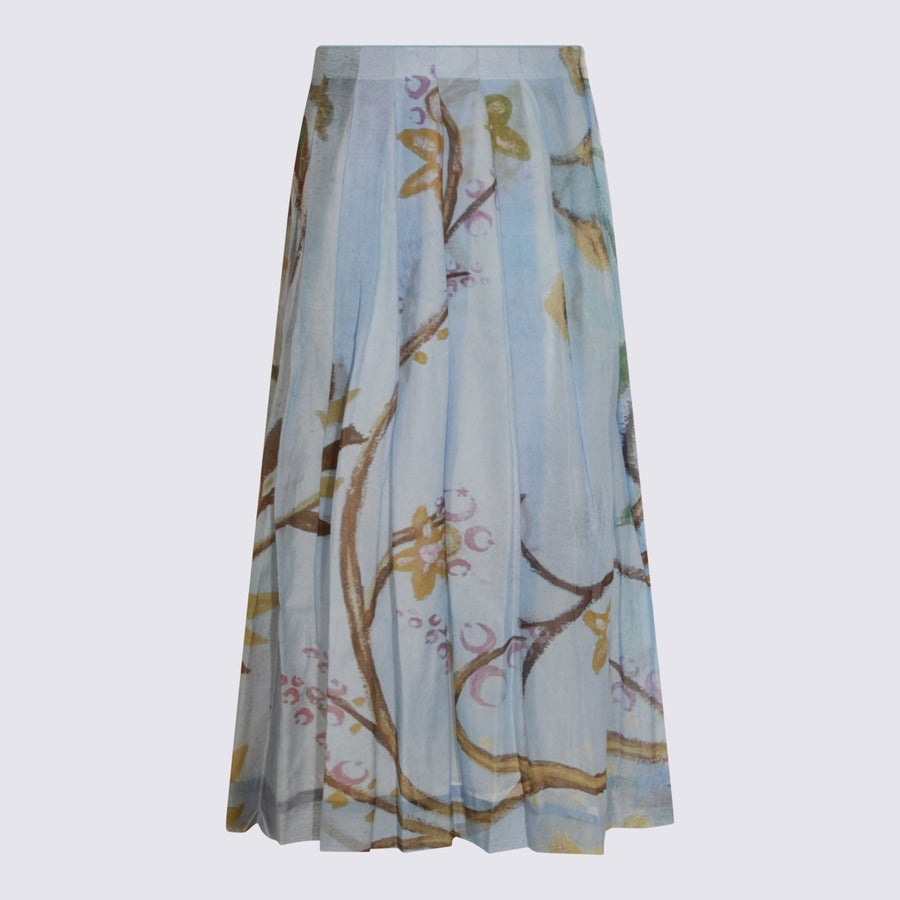 Talking Walls 20% Silk skirt in blue