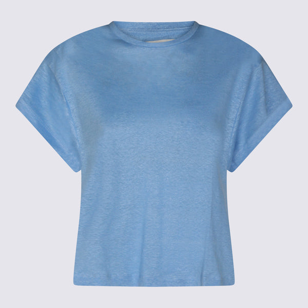 Not Shy 100% Linen t-shirt in blue