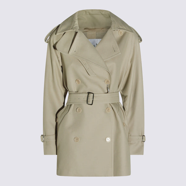Max Mara 100% Cotton trench coat in beige