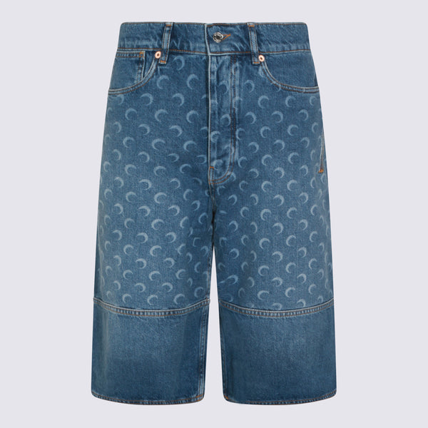 Marine Serre Denim shorts in blue