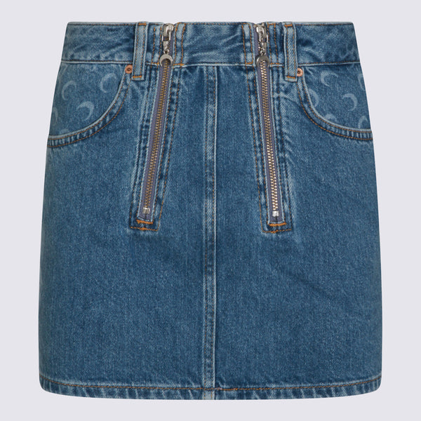 Marine Serre Denim skirt in blue