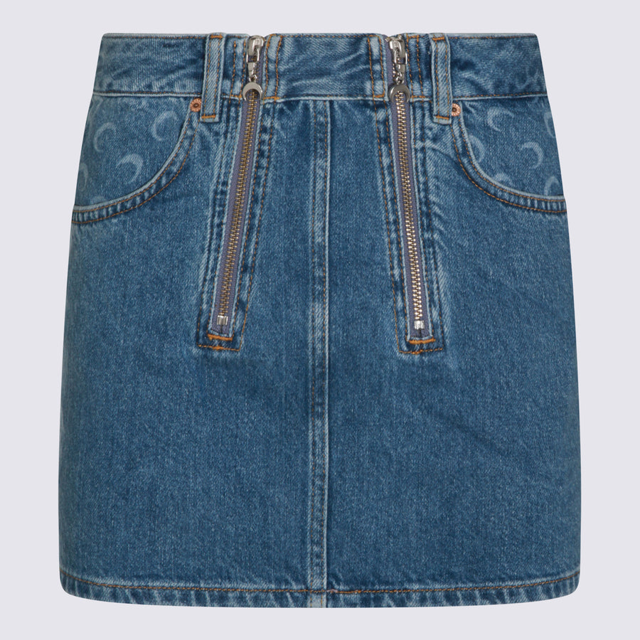 Marine Serre Denim skirt in blue