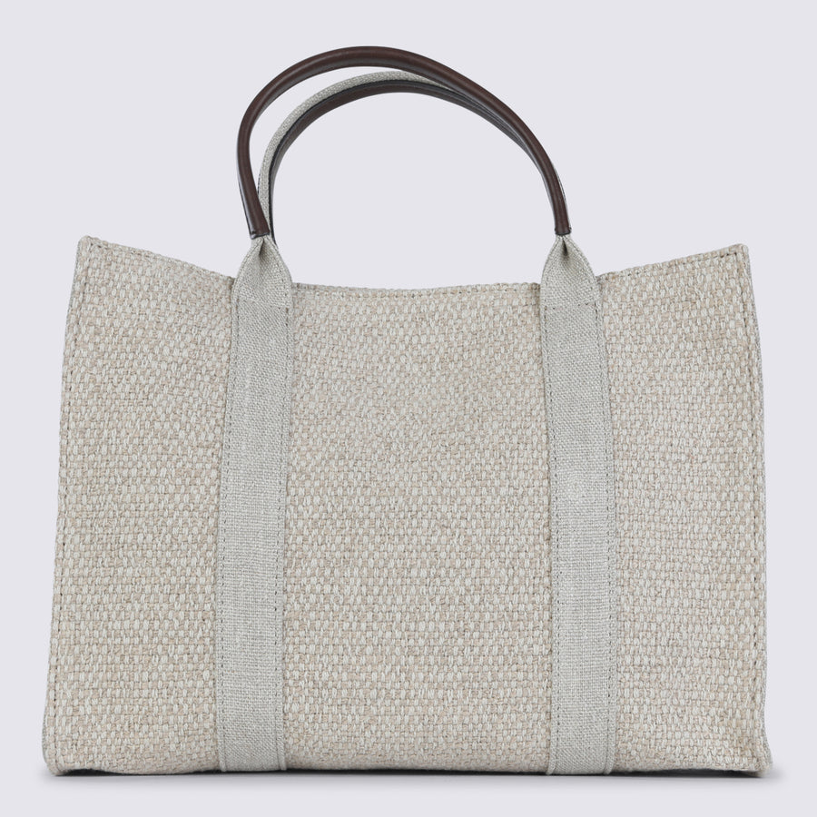 The Row Linen tote bag in beige