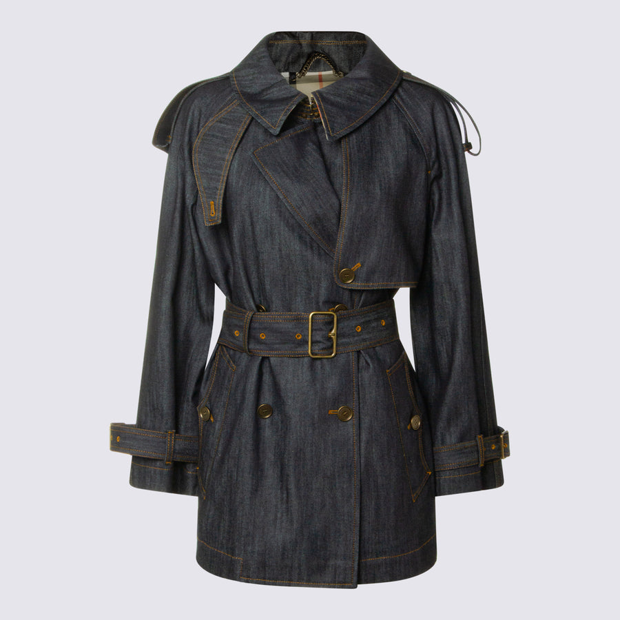 Burberry Denim trench coat in blue