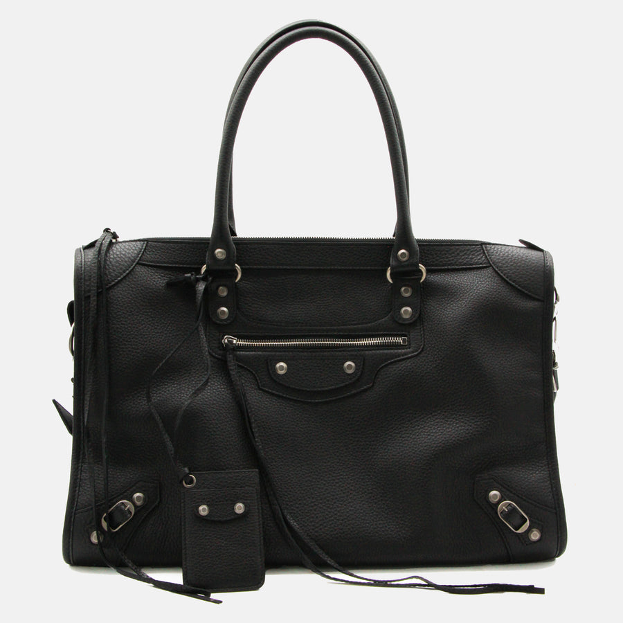 Balenciaga Leather top handle bag in black