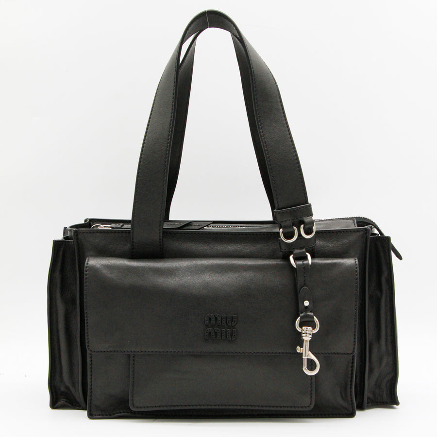 Miu Miu 100% Leather shoulder bag in black