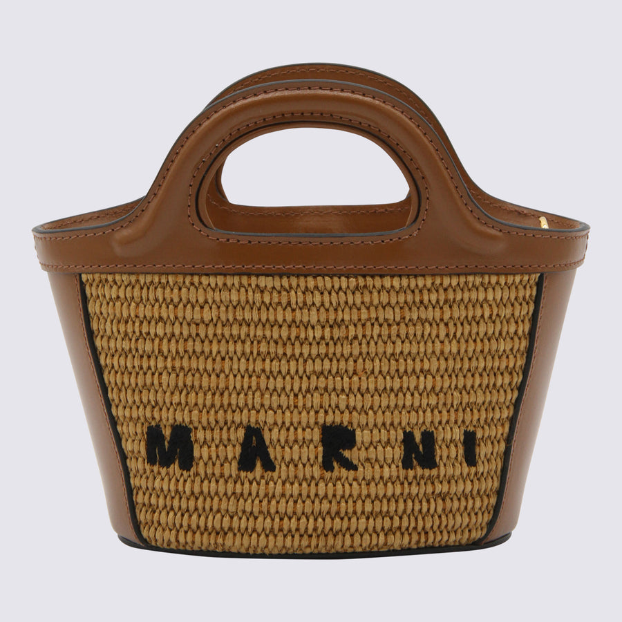 Marni 52% Cotton bucket bag in beige