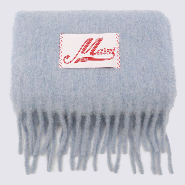 Marni 80% Alpaca Woven scarf in blue