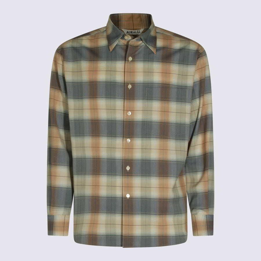 Auralee 100% Wool shirt in brown