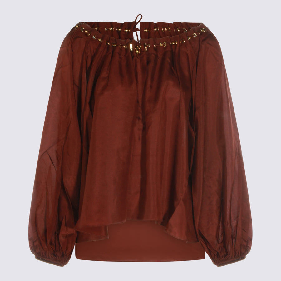 Zimmermann 100% Silk blouse in red