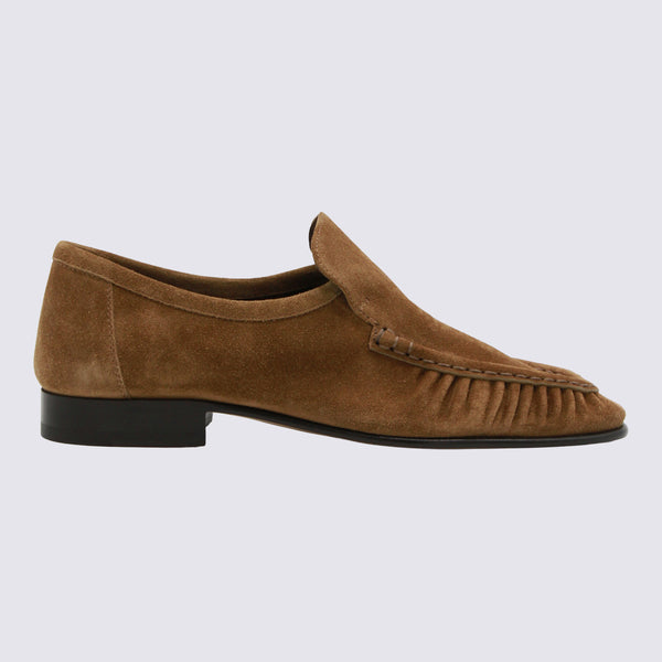 The Row Suede flat in brown