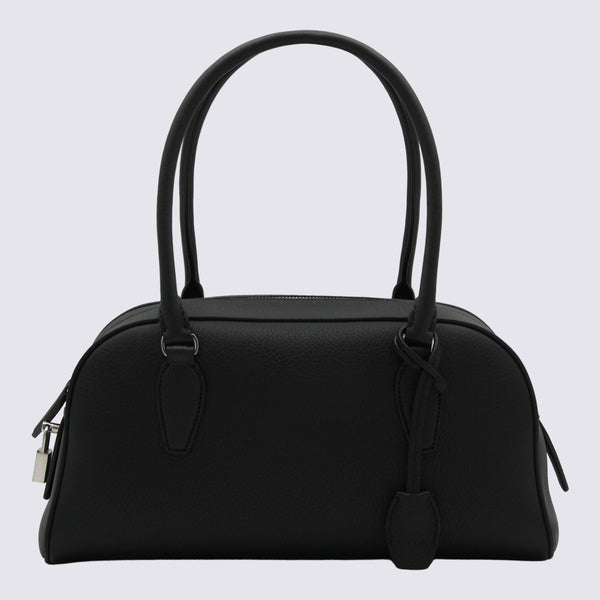 The Row Leather shoulder bag in black