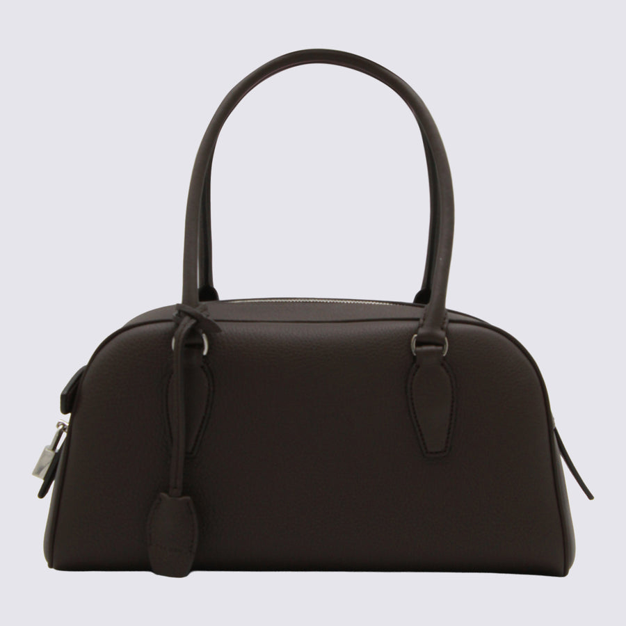 The Row Leather shoulder bag in brown