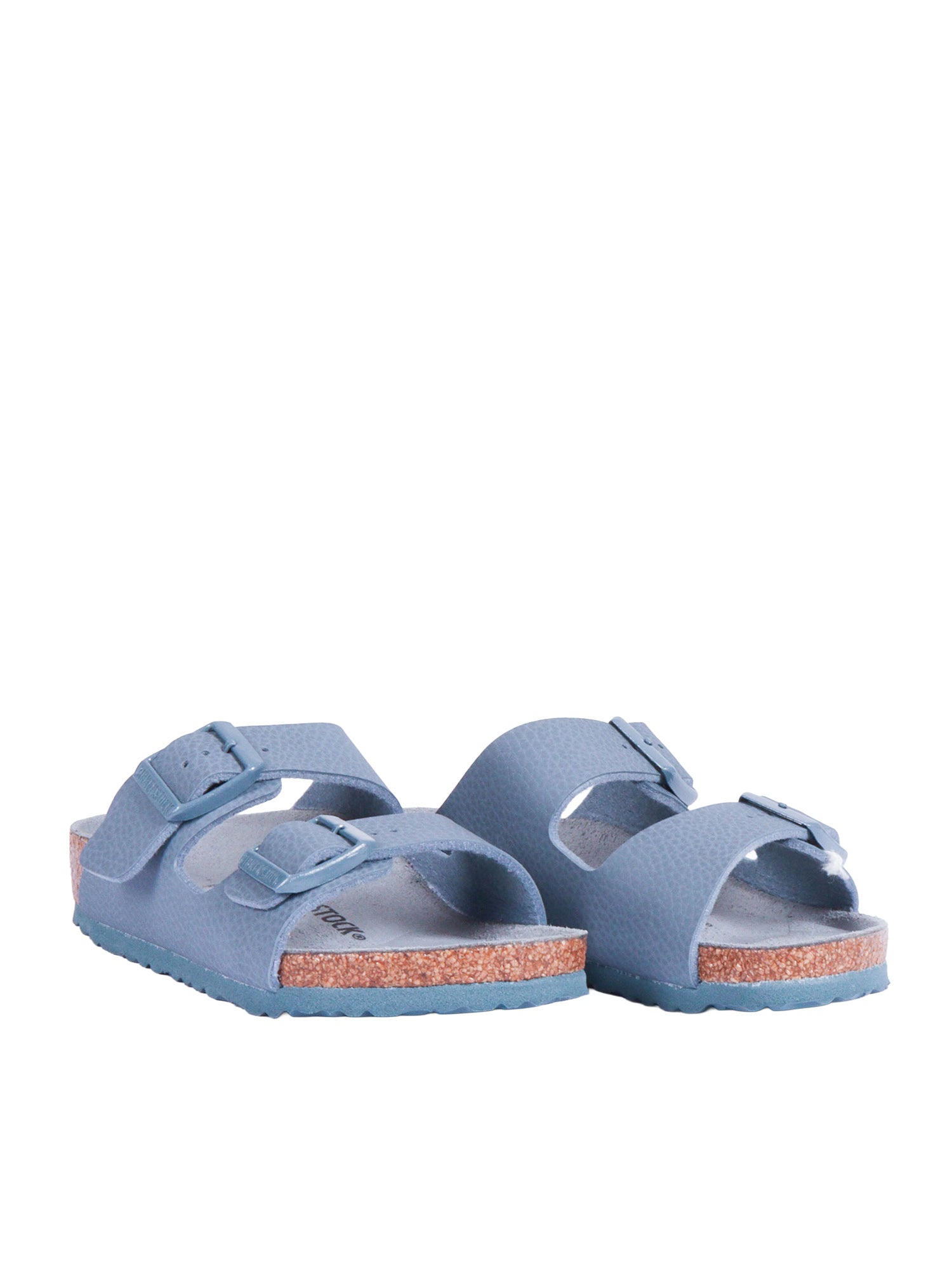 Arizona Kids Triples Basalt Gray, Birko Flor Light Blue Birkoflor Sole In Eva Sandal