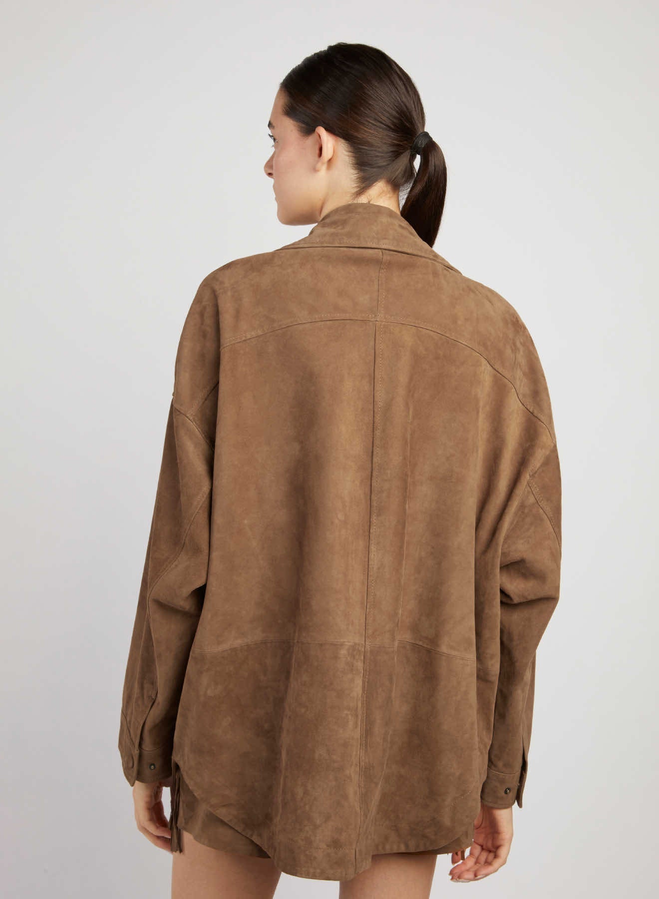 Giacca Camicia Suede Tabacco 36