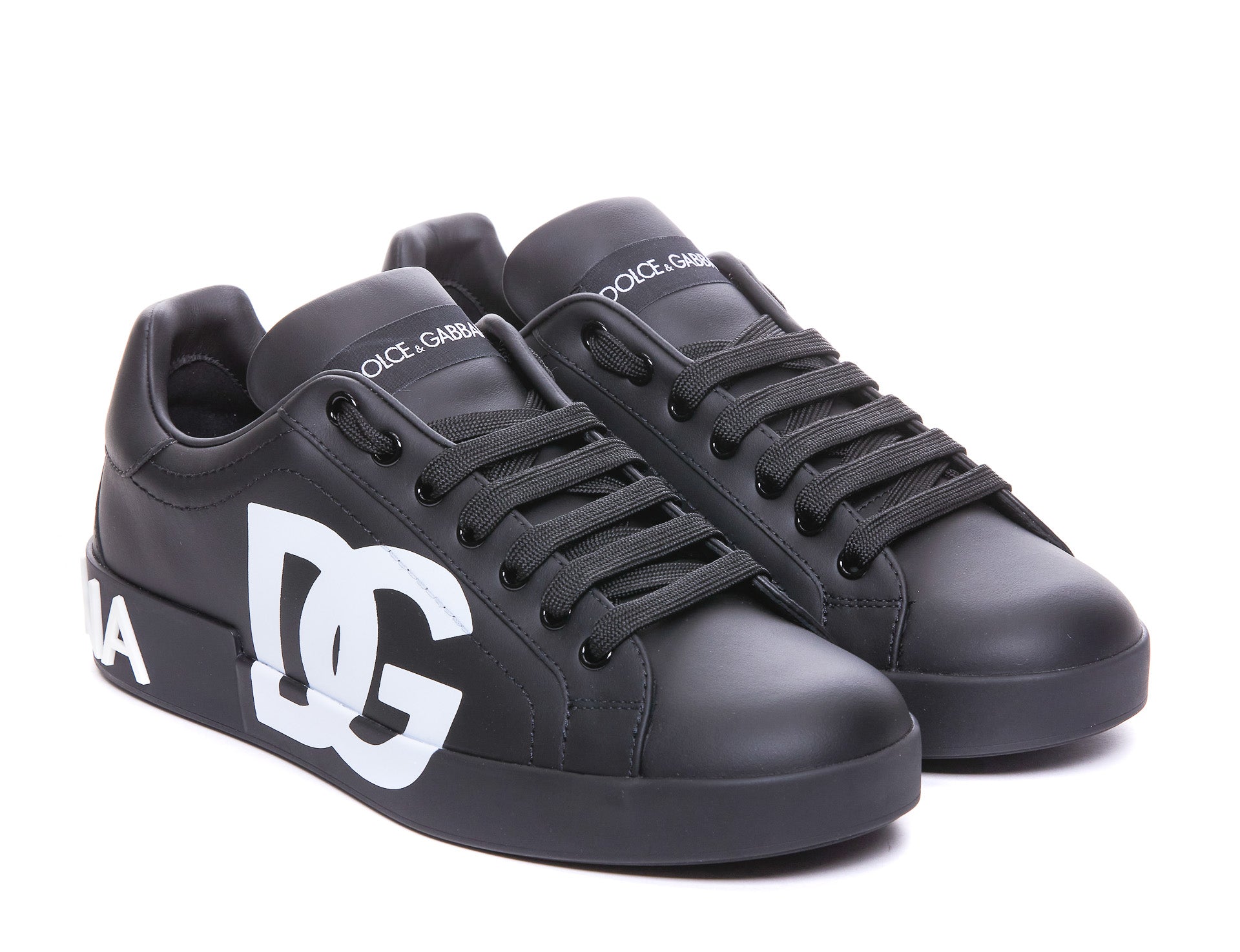 Dolce & Gabbana Sneakers Black Leather/ Rubber Sole