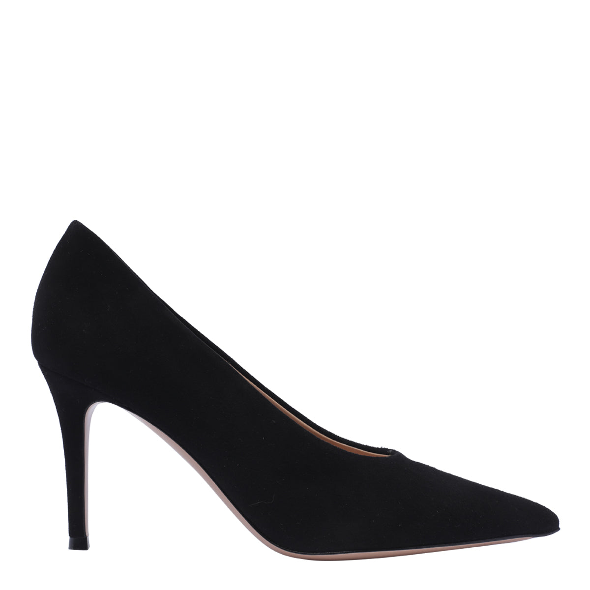 Gianvito Rossi With Heel Black Suede Leather/leather Sole