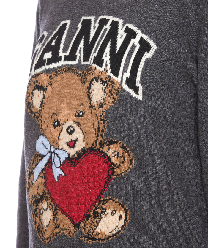 Ganni Sweaters Grey Wool