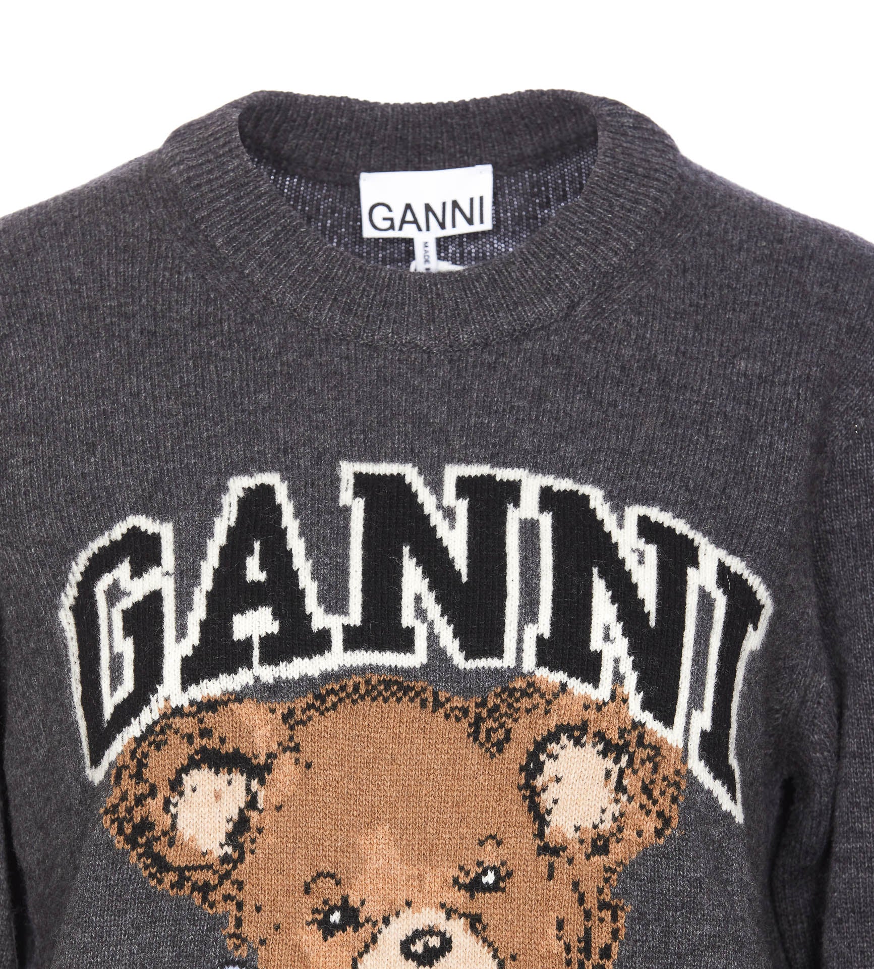 Ganni Sweaters Grey Wool