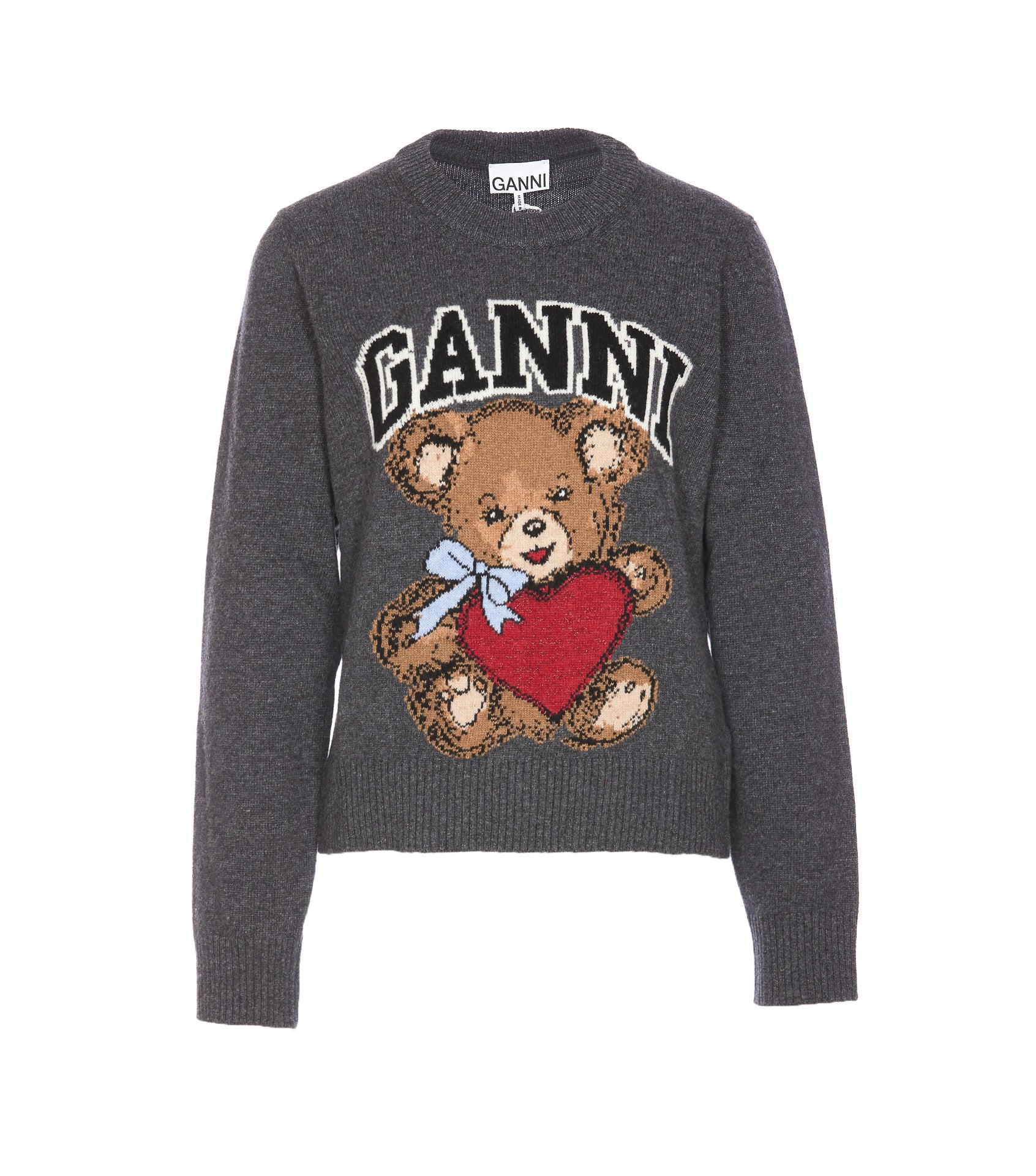 Ganni Sweaters Grey Wool